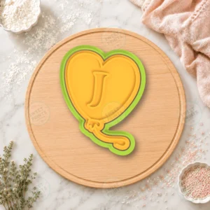 Wiggles Heart Balloon Letter J Cookie Cutter & Stamp