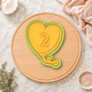 Wiggles Heart Balloon Number 2 Cookie Cutter & Stamp