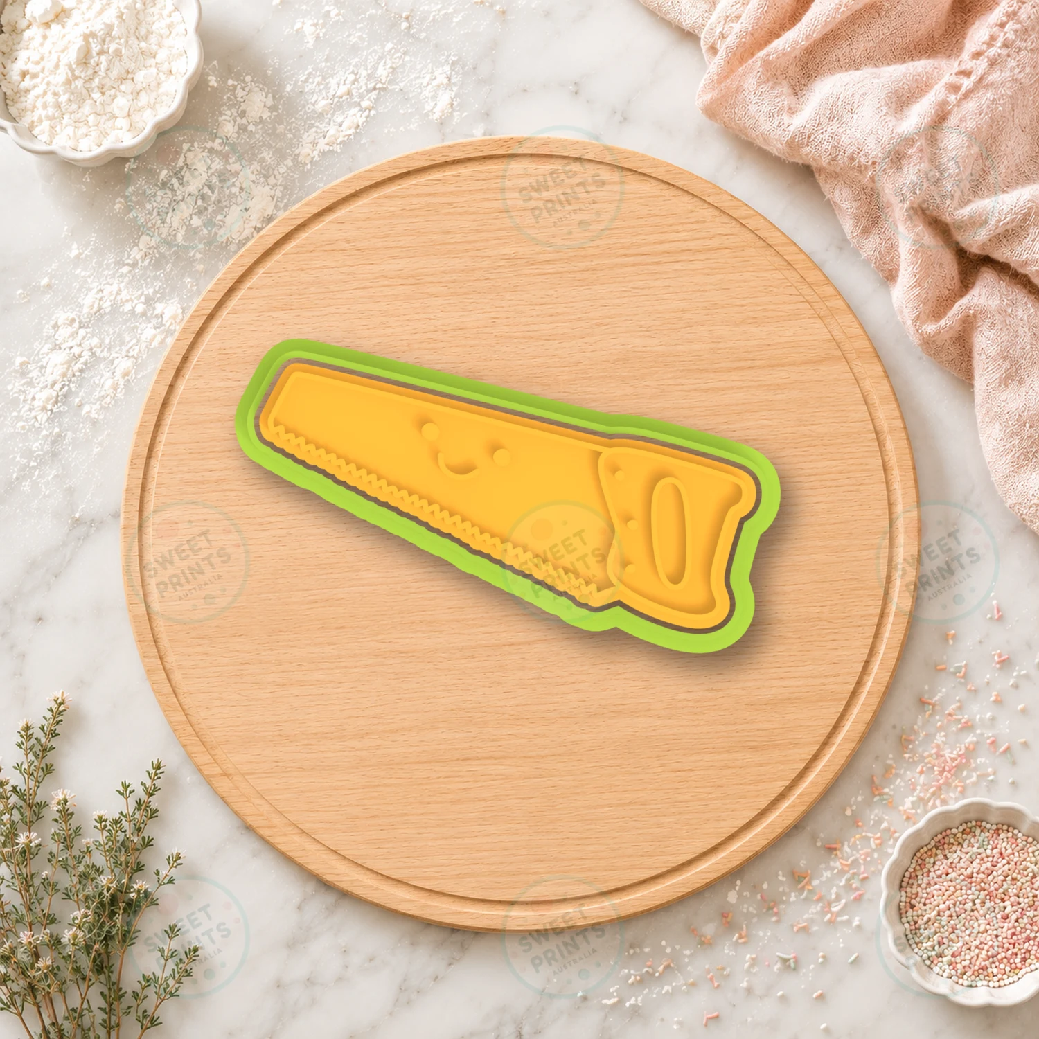 Kawaii Hand Saw Cookie Cutter & Stamp cookie cutter