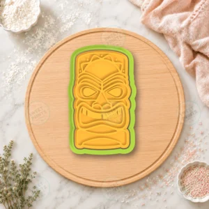 Tiki Totem Dotted Crown Mask Cookie Cutter & Stamp