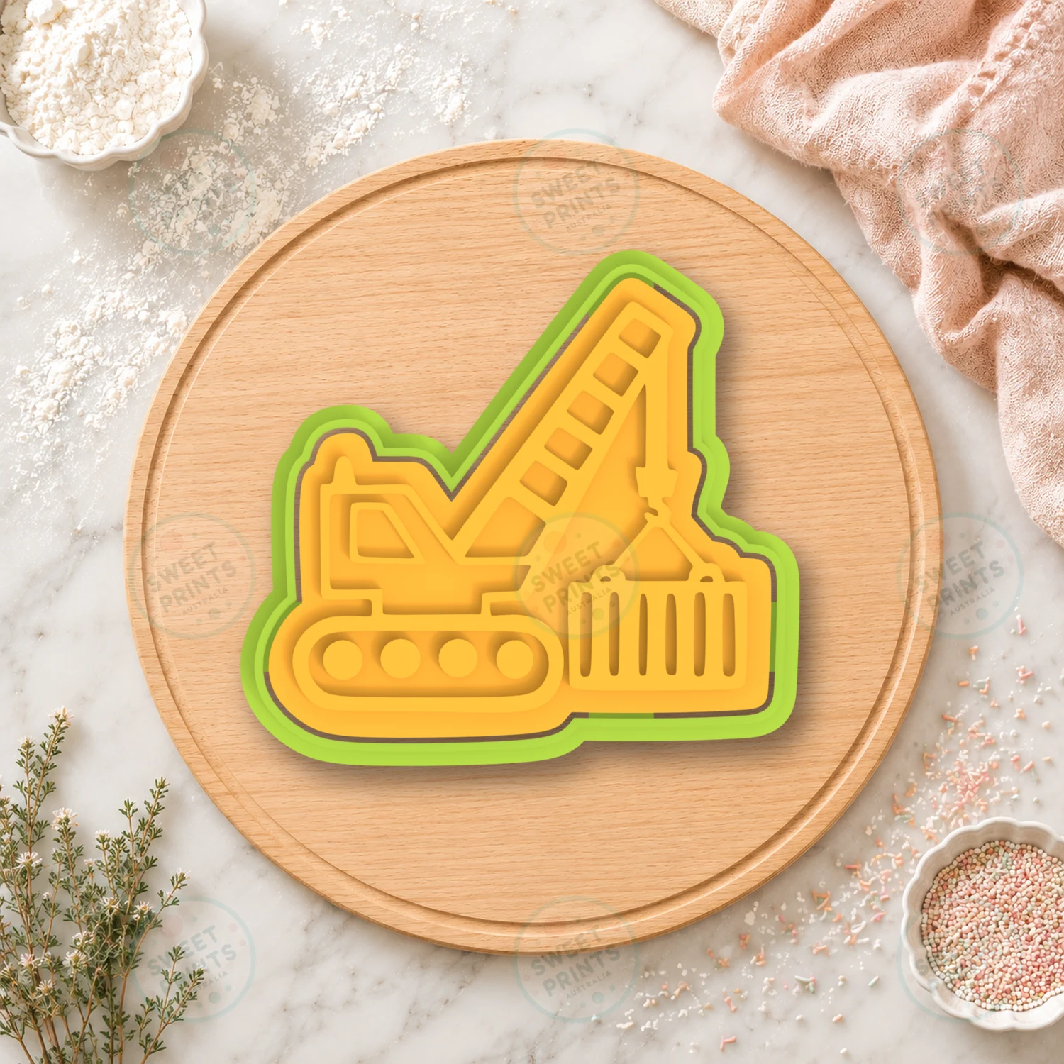 Crane Truck Cookie Cutter & Stamp cookie cutter