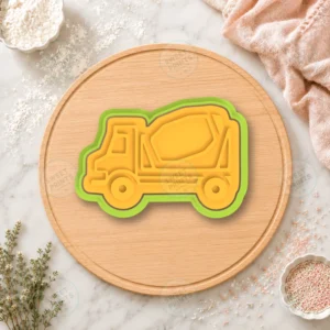 Cement Mixer Truck 3 Cookie Cutter & Stamp