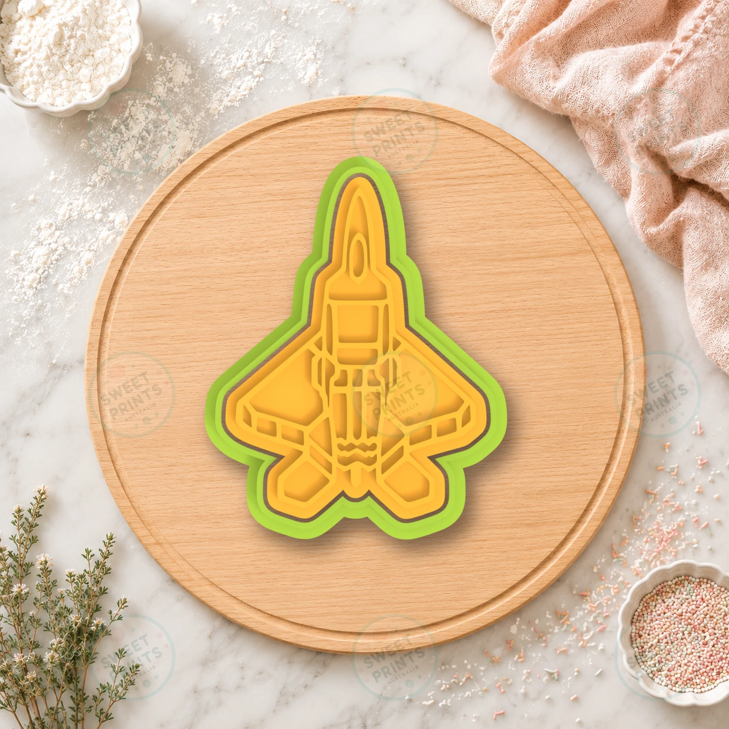 Fighter Cookie Cutter & Stamp cookie cutter