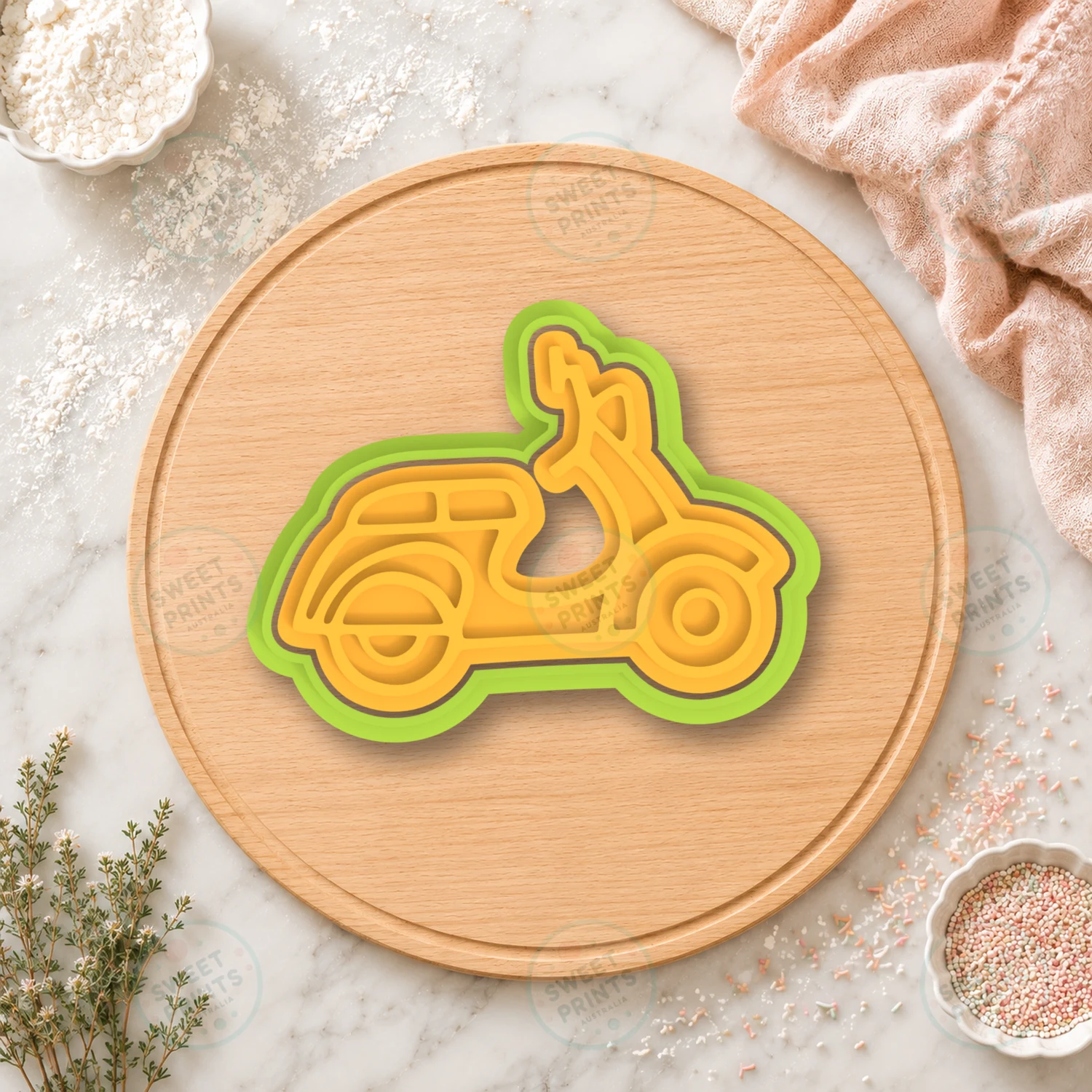 Moped Cookie Cutter & Stamp cookie cutter