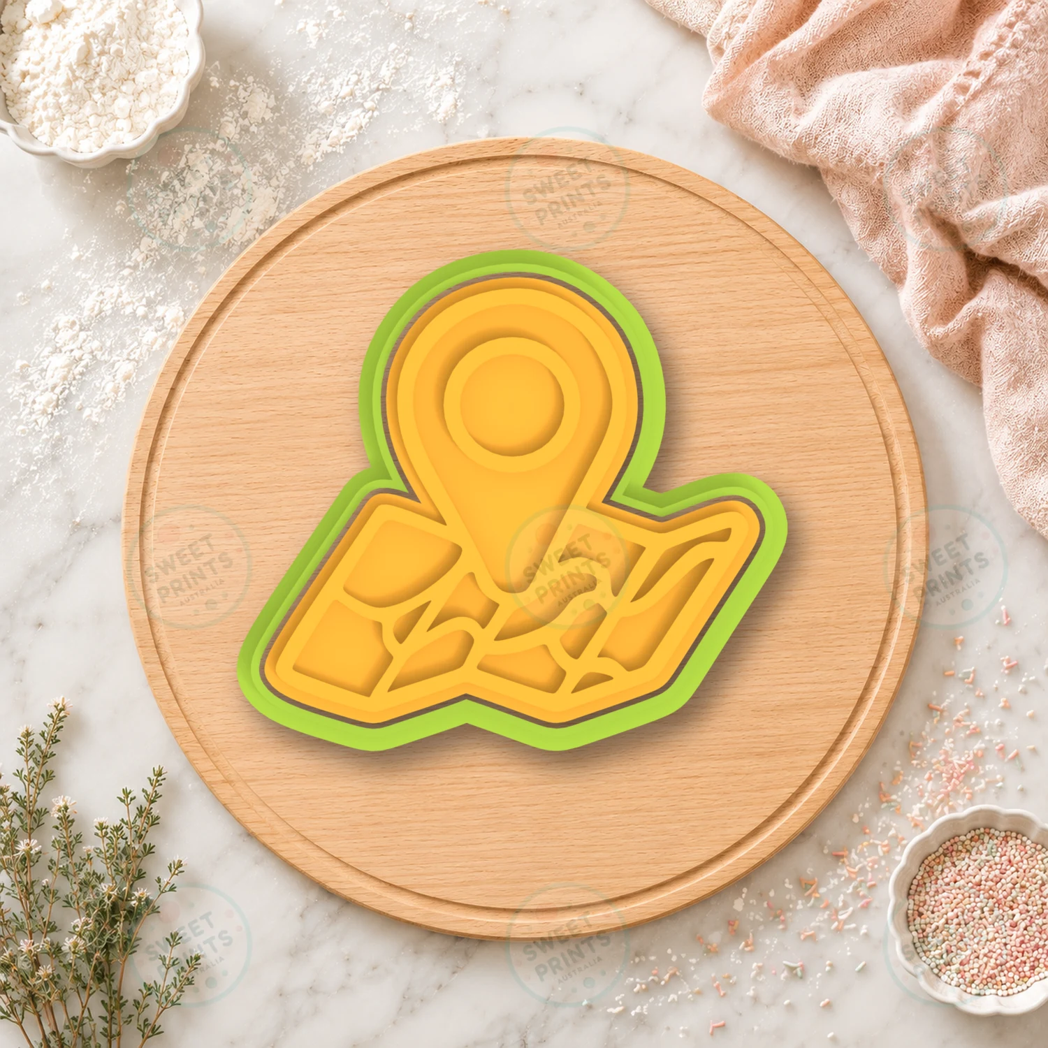Map Location Pin Cookie Cutter & Stamp cookie cutter