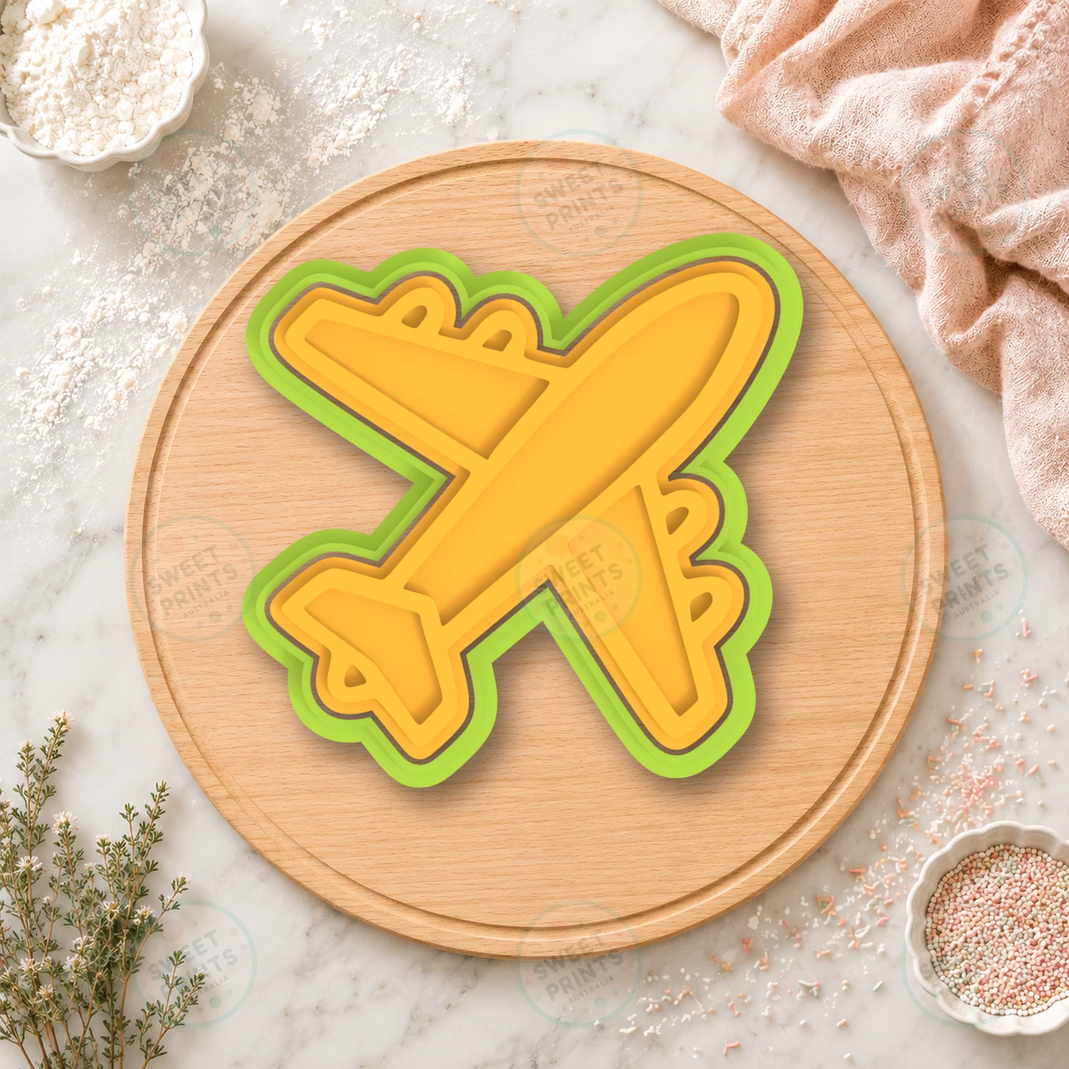 Plane 3 Cookie Cutter & Stamp cookie cutter