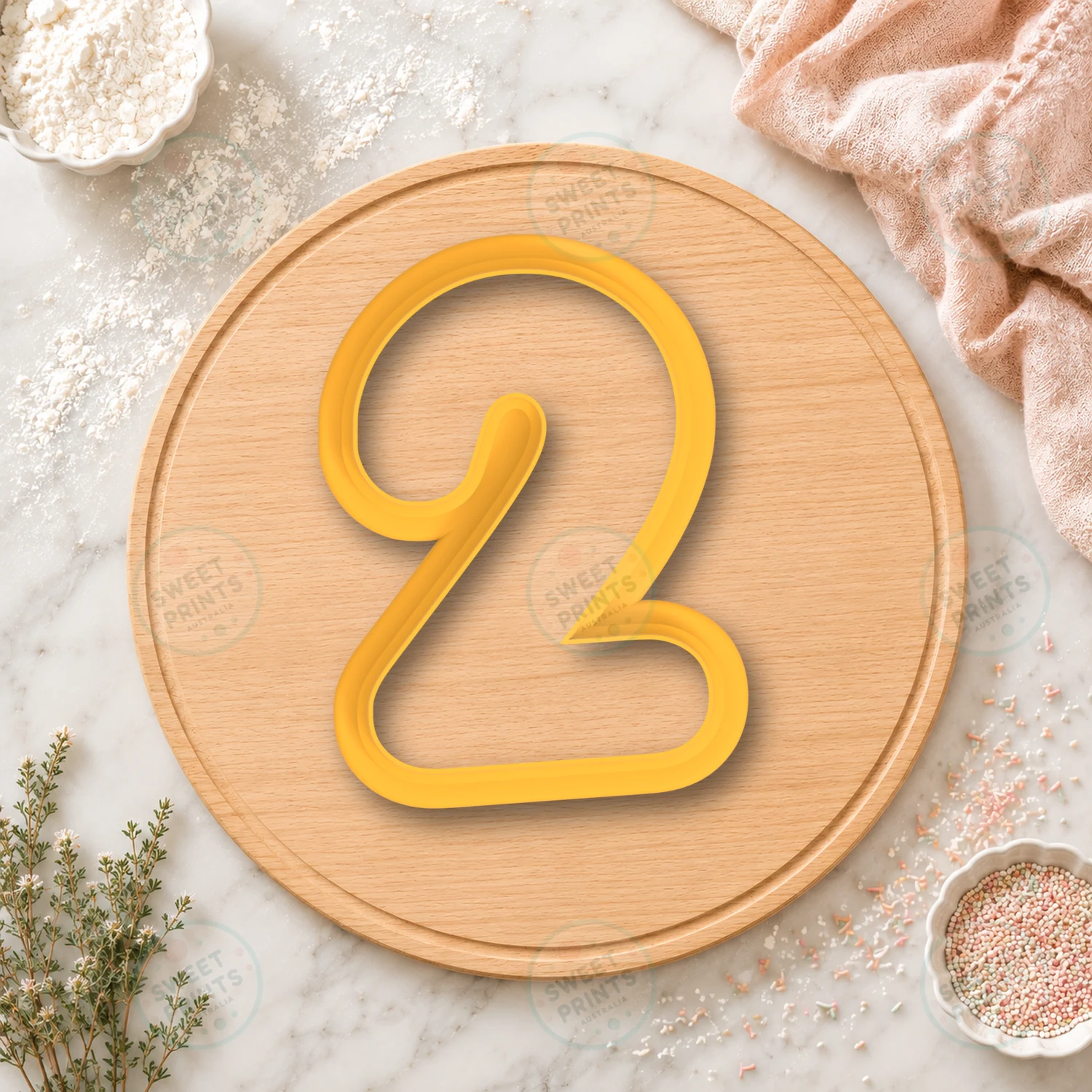 Number Two Cookie Stamp cookie cutter