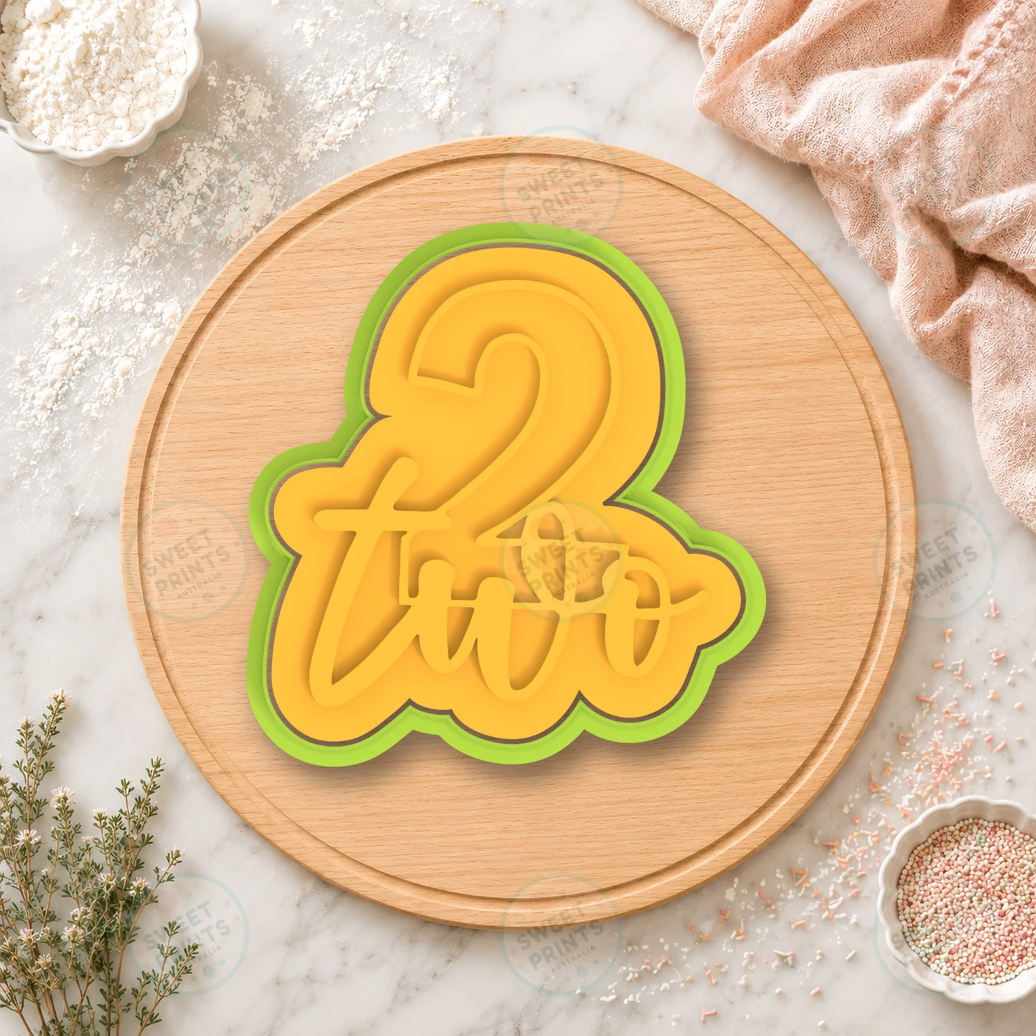 Two Script Lettering Cookie Cutter & Stamp cookie cutter
