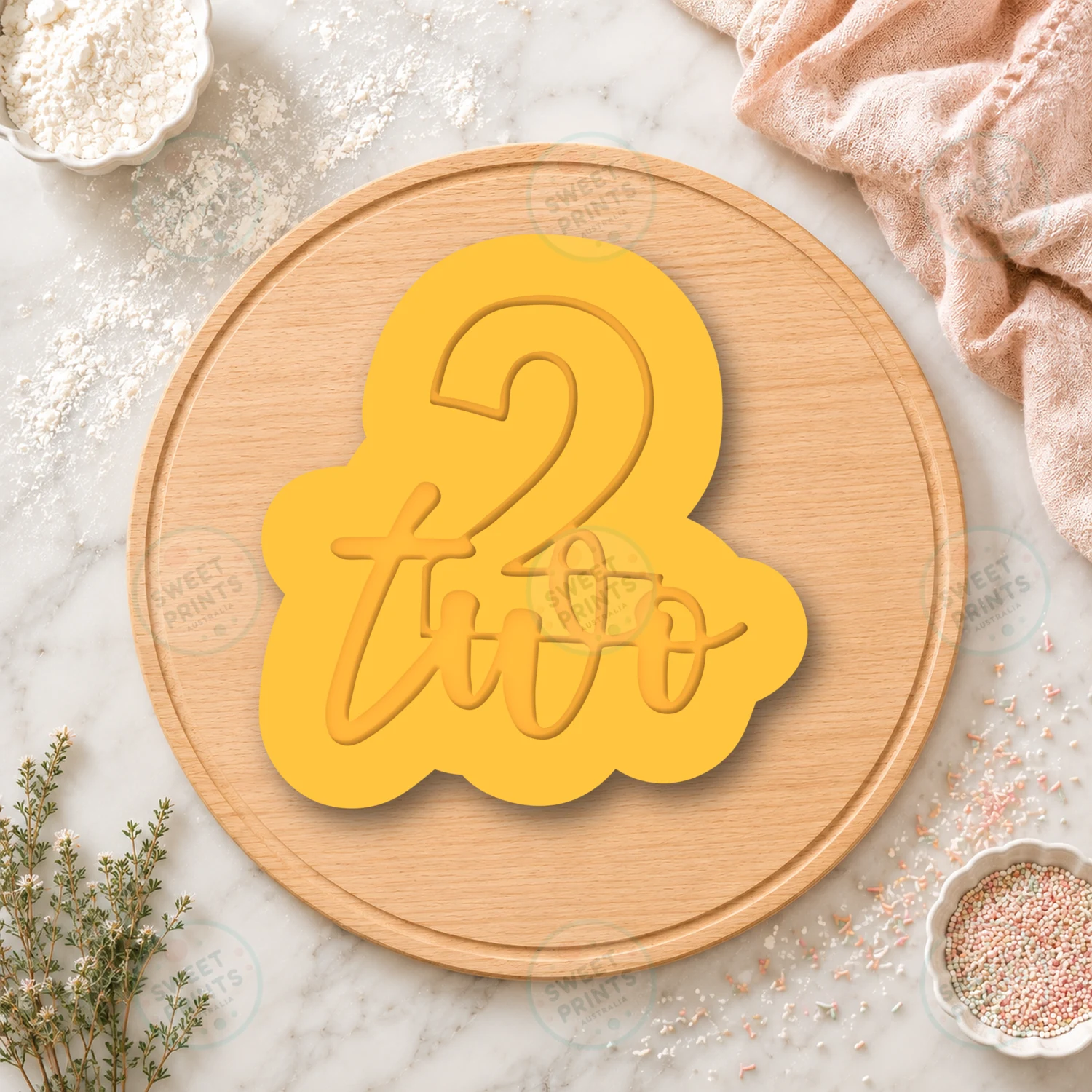 Number Two (embossed) Cookie Cutter & Stamp cookie cutter