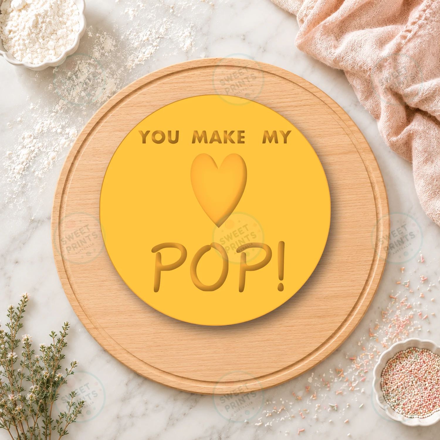 Valentine You Make Me Pop Cookie Stamp cookie cutter
