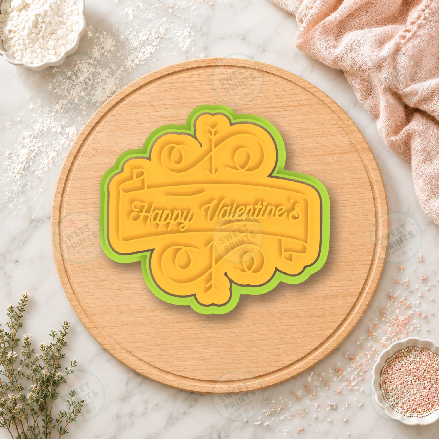 Happy Valentine’s Banner Cookie Cutter & Stamp cookie cutter