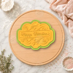 Happy Valentine's Ornate Banner Cookie Cutter & Stamp