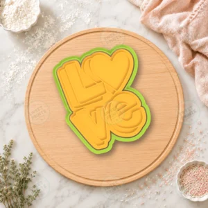 Love Lettering with Heart Cookie Cutter & Stamp