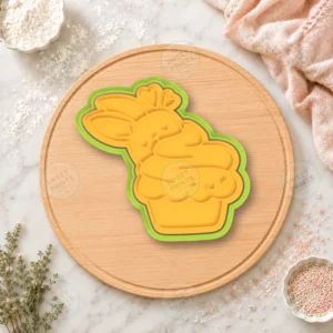 Bunny Cupcake Cookie Cutter & Stamp