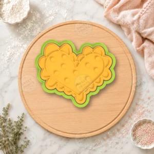 Heart Biscuit with Chocolate Chips Cookie Cutter & Stamp