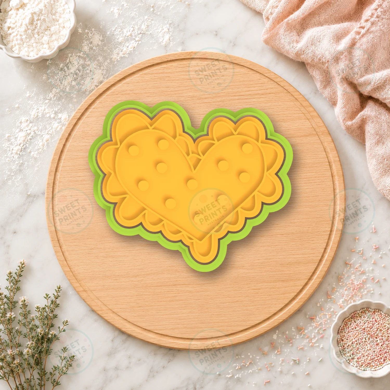 Heart Biscuit With Chocolate Chips Cookie Cutter & Stamp cookie cutter