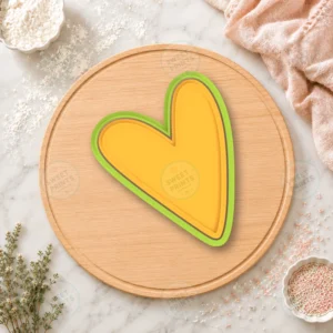 Elongated Abstract Heart Cookie Cutter & Stamp