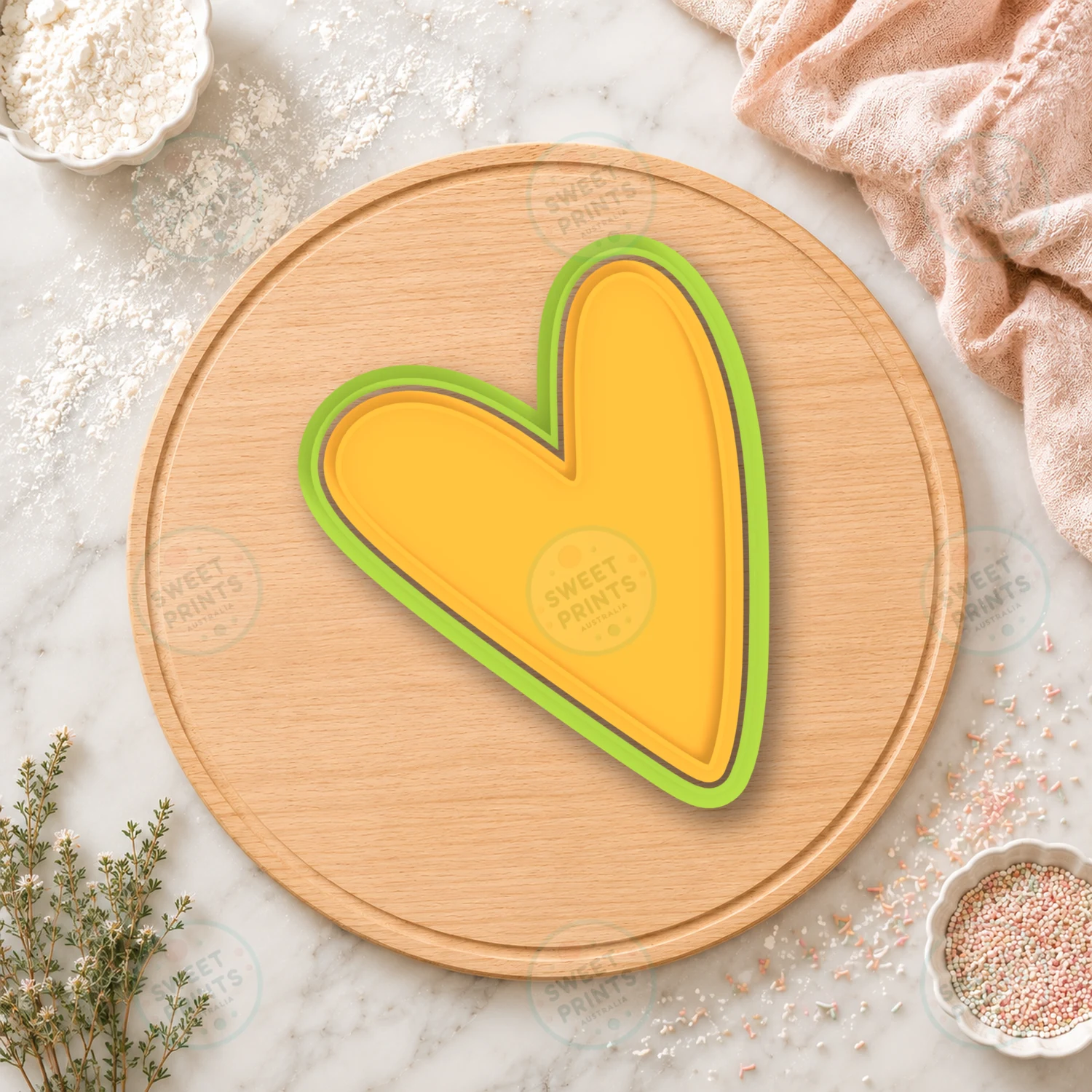 Elongated Abstract Heart Cookie Cutter & Stamp cookie cutter
