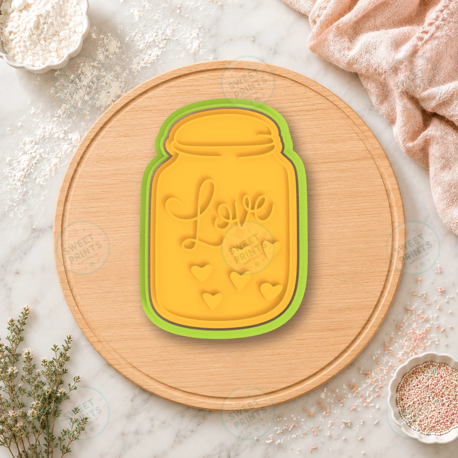 Love Mason Jar Cookie Cutter & Stamp cookie cutter