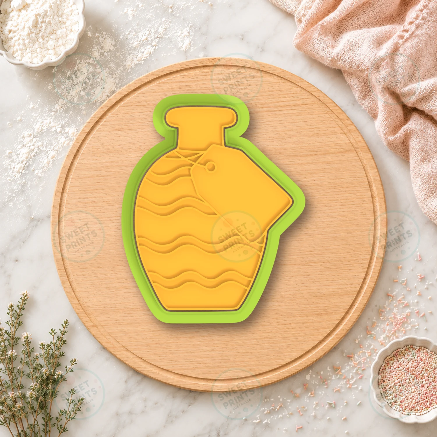 Perfume Bottle With Tag Cookie Cutter & Stamp cookie cutter