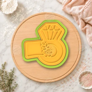 Engagement Ring with Flower Cookie Cutter & Stamp