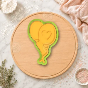 Heart Balloons Pair Cookie Cutter & Stamp