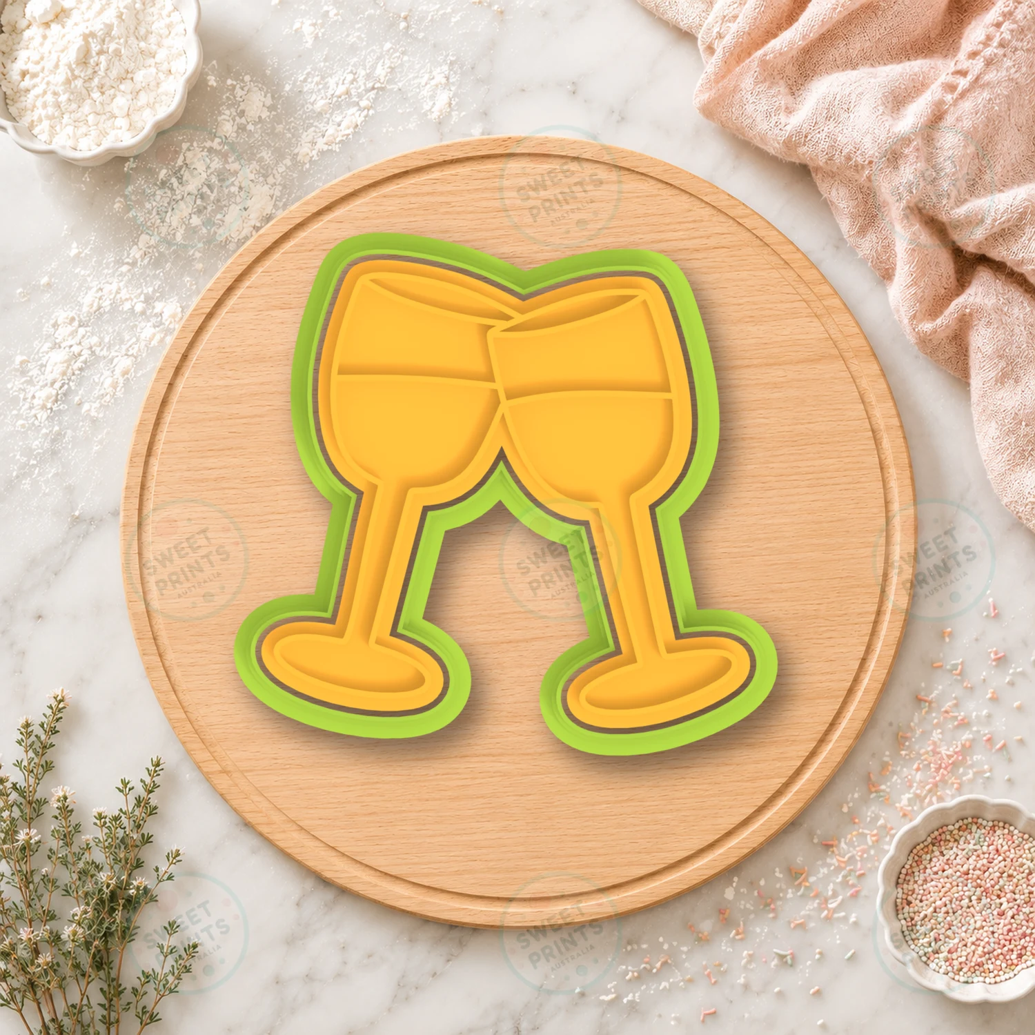 Wedding Toast Glasses Cookie Cutter & Stamp cookie cutter