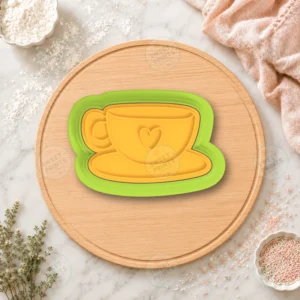 Wedding Teacup with Heart Cookie Cutter & Stamp