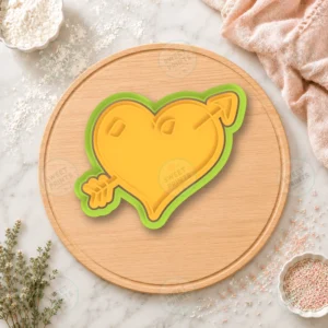 Cupid's Arrow Heart Cookie Cutter & Stamp