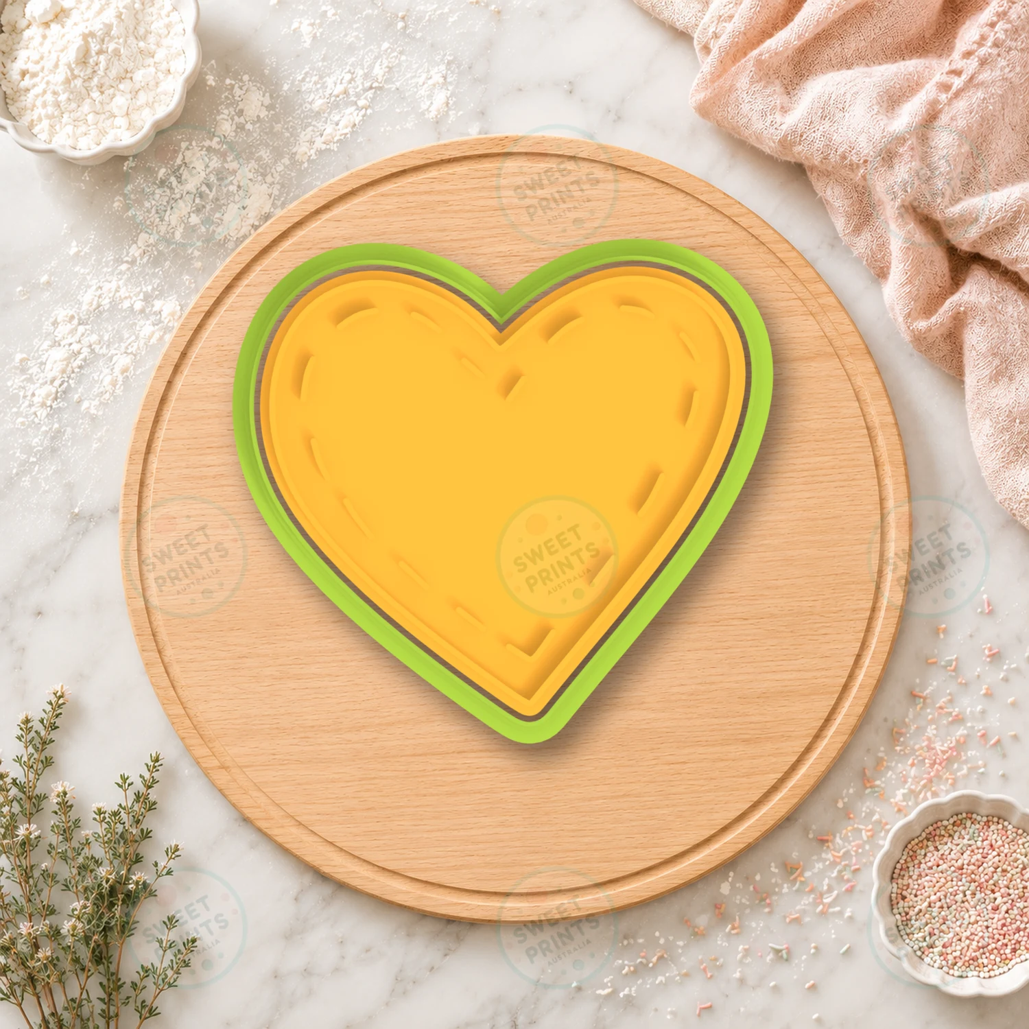 Stitched Heart Cookie Cutter & Stamp cookie cutter