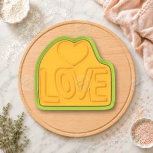 Love with Heart Lettering Cookie Cutter & Stamp