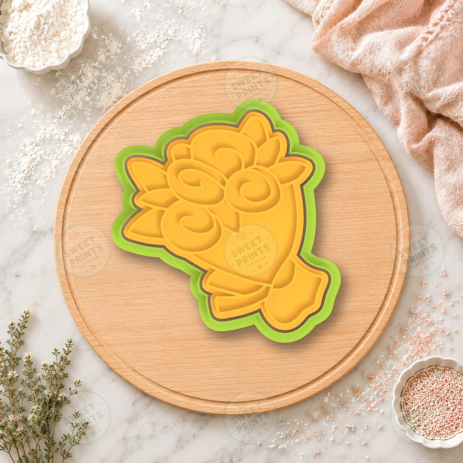 Wedding Bouquet Cookie Cutter & Stamp cookie cutter