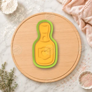 Wedding Champagne Bottle Cookie Cutter & Stamp