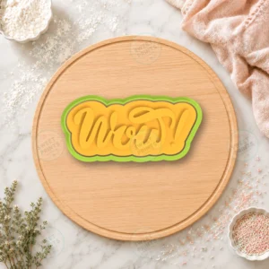 Wow Script Lettering Cookie Cutter & Stamp