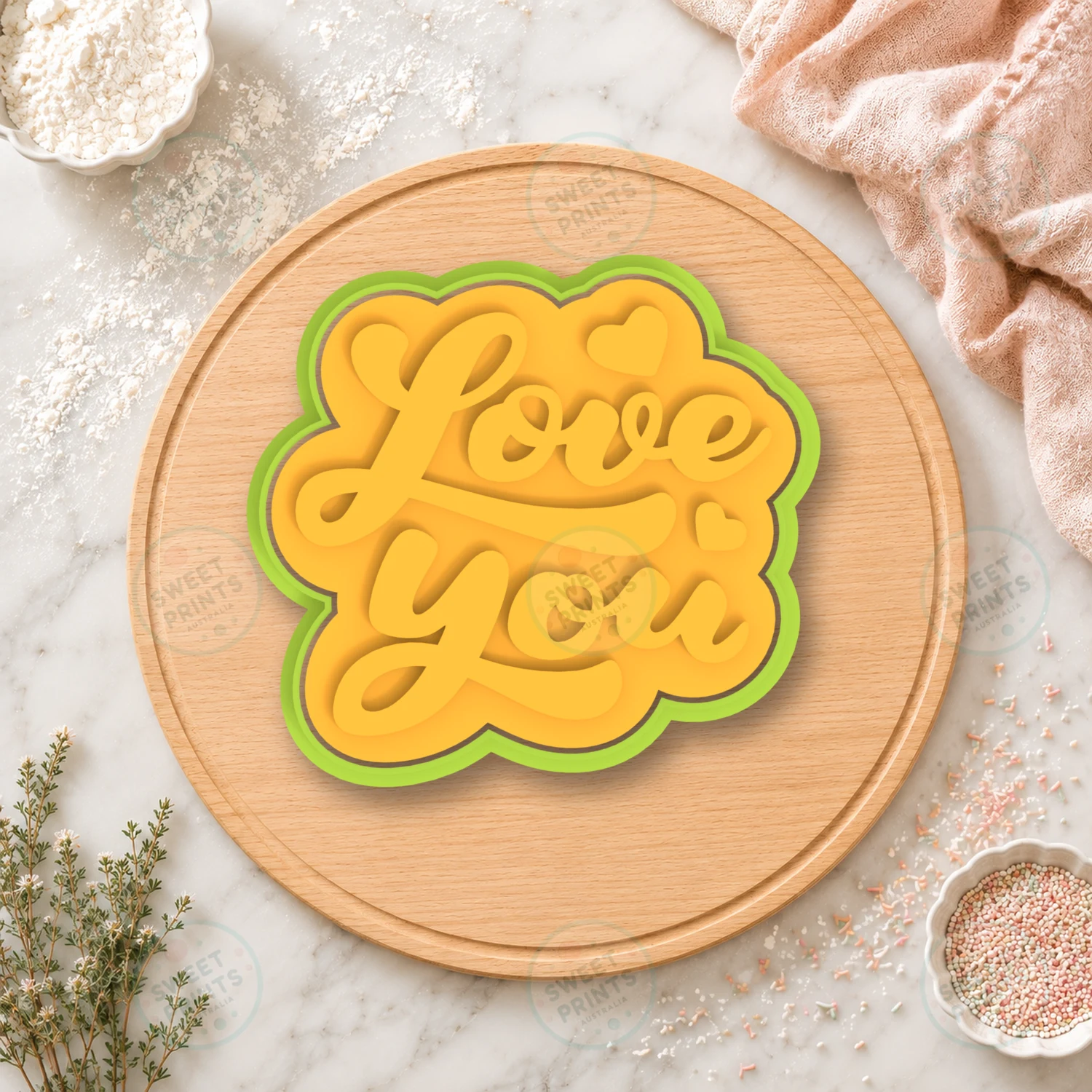 Love You Lettering Cookie Cutter & Stamp cookie cutter