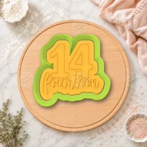14 Fourteen Birthday Number Cookie Cutter & Stamp
