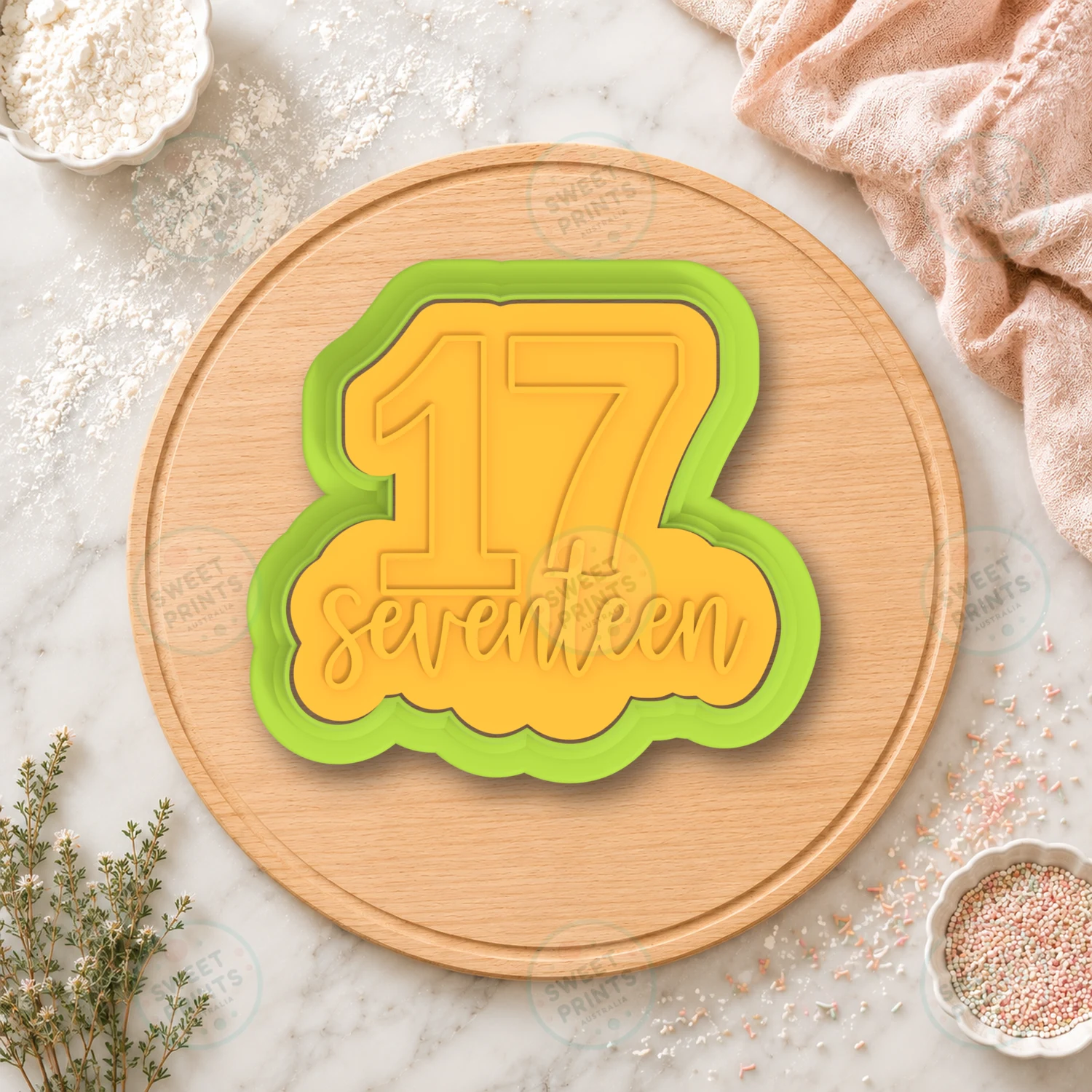 17 Seventeen Birthday Number Cookie Cutter & Stamp cookie cutter