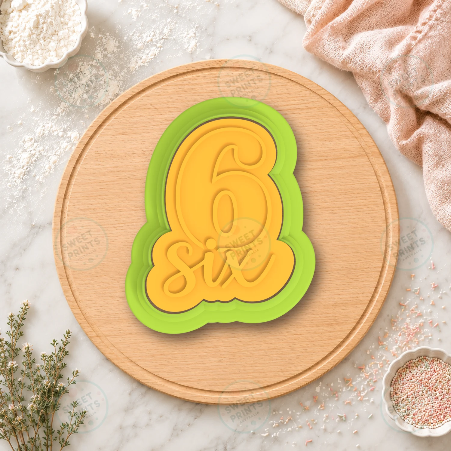 6 Six Birthday Number Cookie Cutter & Stamp cookie cutter