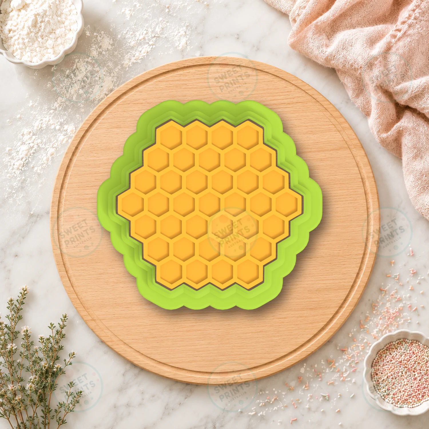 Honeycomb 8cm Cookie Cutter & Stamp cookie cutter