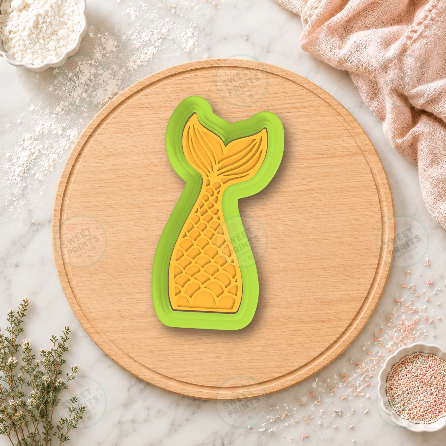 Mermaid Tail 2023 Cookie Cutter & Stamp cookie cutter