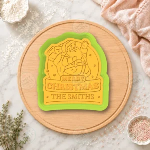 Merry Christmas Santa Custom Cookie Cutter & Stamp