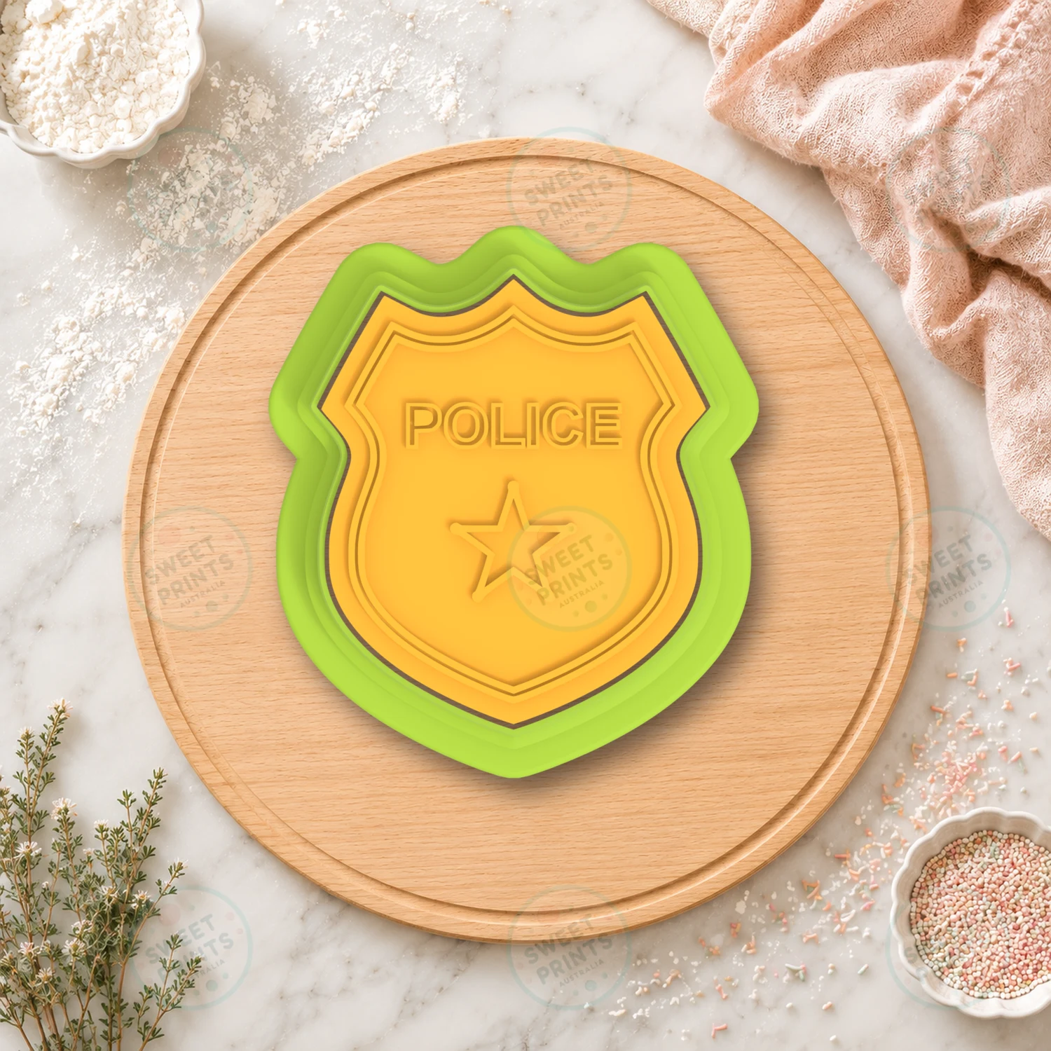 Police Badge 2 Cookie Cutter & Stamp cookie cutter