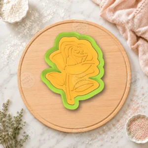 Rose Flower 2 Cookie Cutter & Stamp