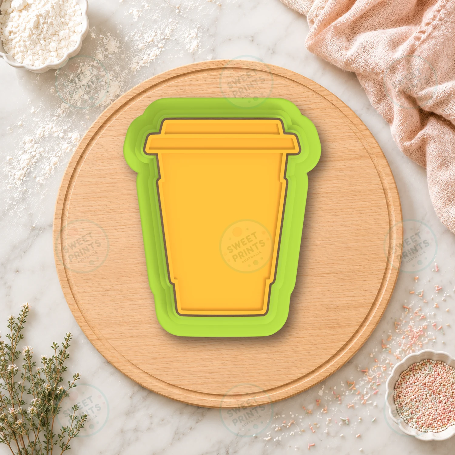 Coffee Cup 3 Cookie Cutter & Stamp cookie cutter