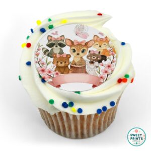 baby shower animals pink ribbon o