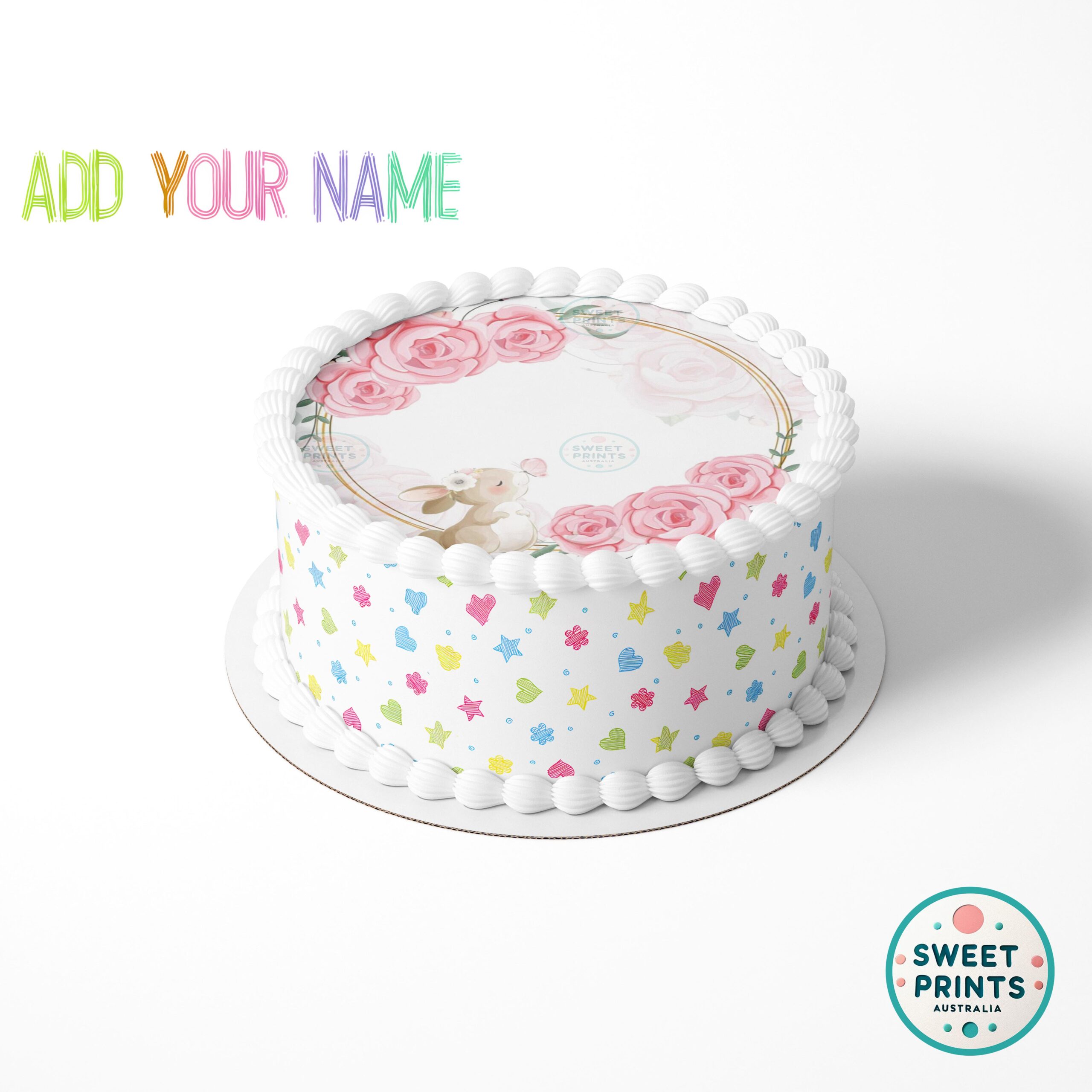 baby shower rose wreath bunny name o - Image 2