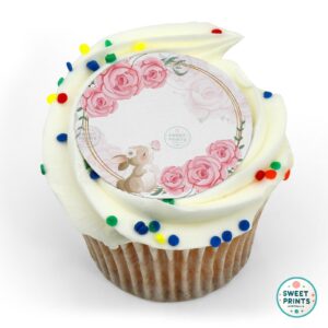baby shower rose wreath bunny name o