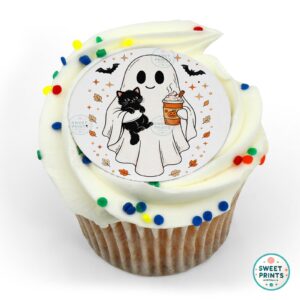 halloween ghost black cat coffee o