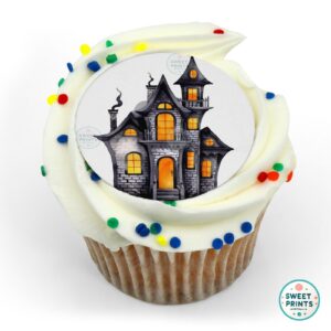halloween haunted house grey o