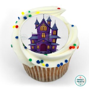 halloween haunted house purple o